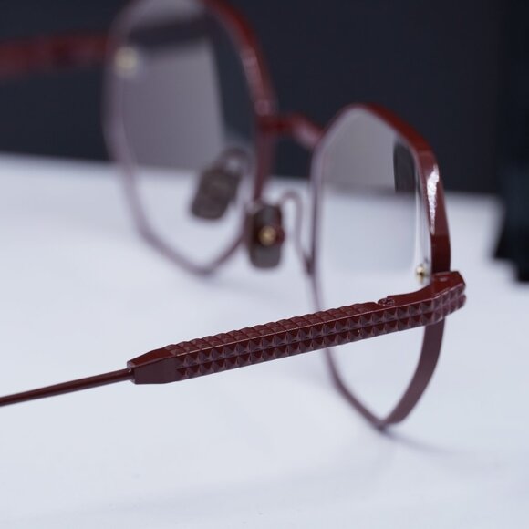 Valentino V-STUD VLX-122B Geometric Eyeglasses - Bordeaux 52mm - Picture 4 of 10